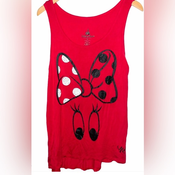 Women’s Medium Disney Parks Minnie Mouse Red tank top M Authentic lightweight - Picture 2 of 3